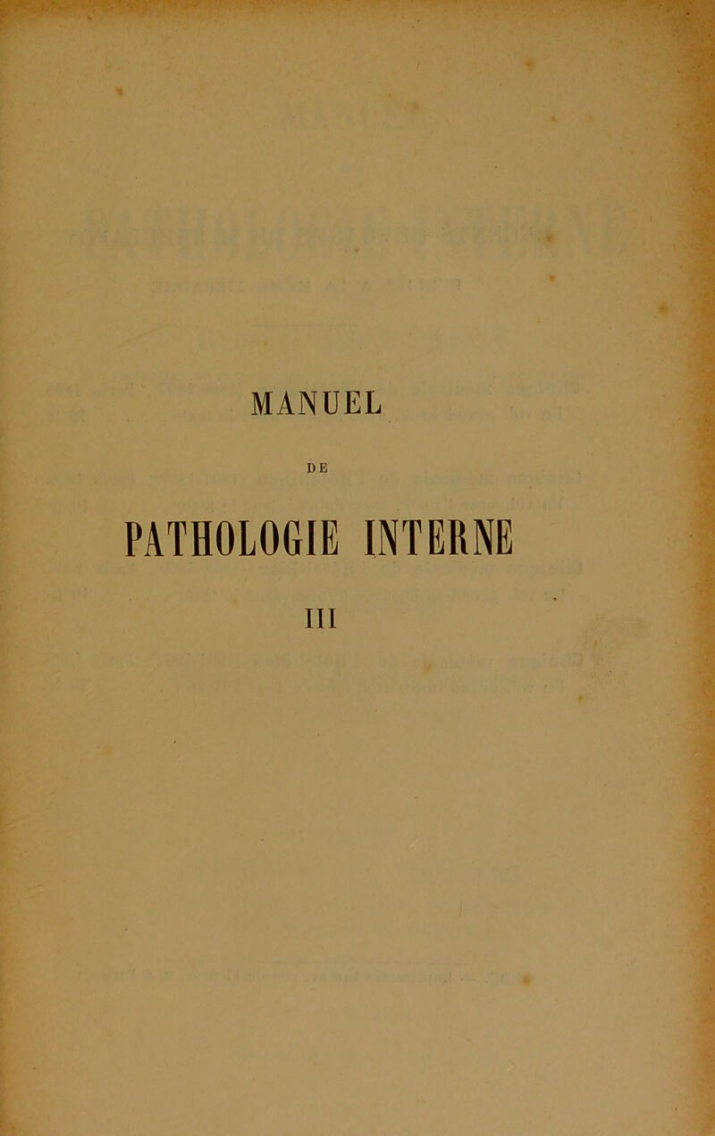 MANUEL DE PATHOLOGIE INTERNE m