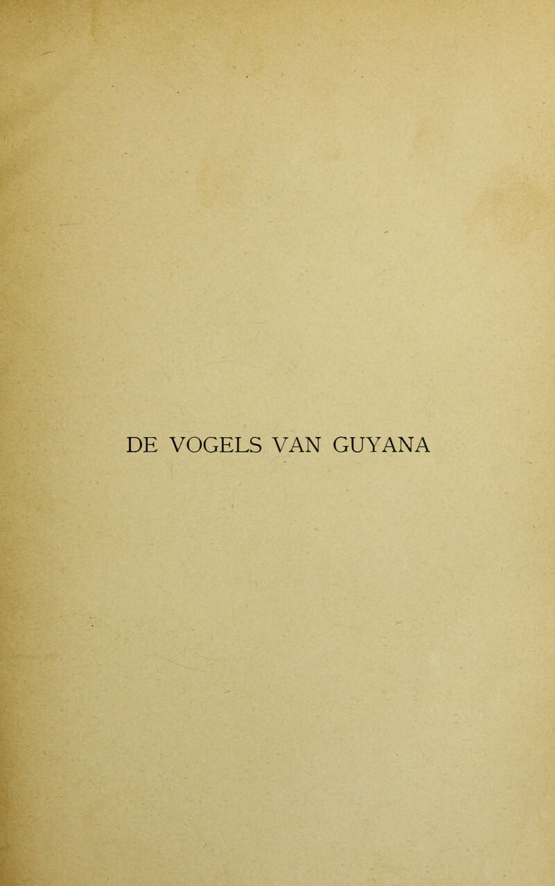 DE VOGELS VAN GUYANA