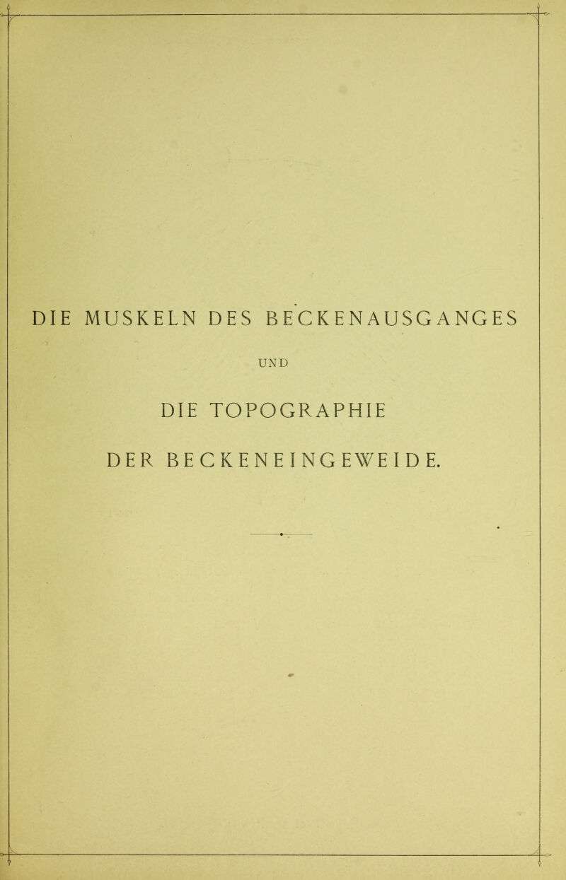 DIE MUSKELN DES BECKENAUSGANGES UND DIE TOPOGRAPHIE DER BECKENEINGEWEIDE.