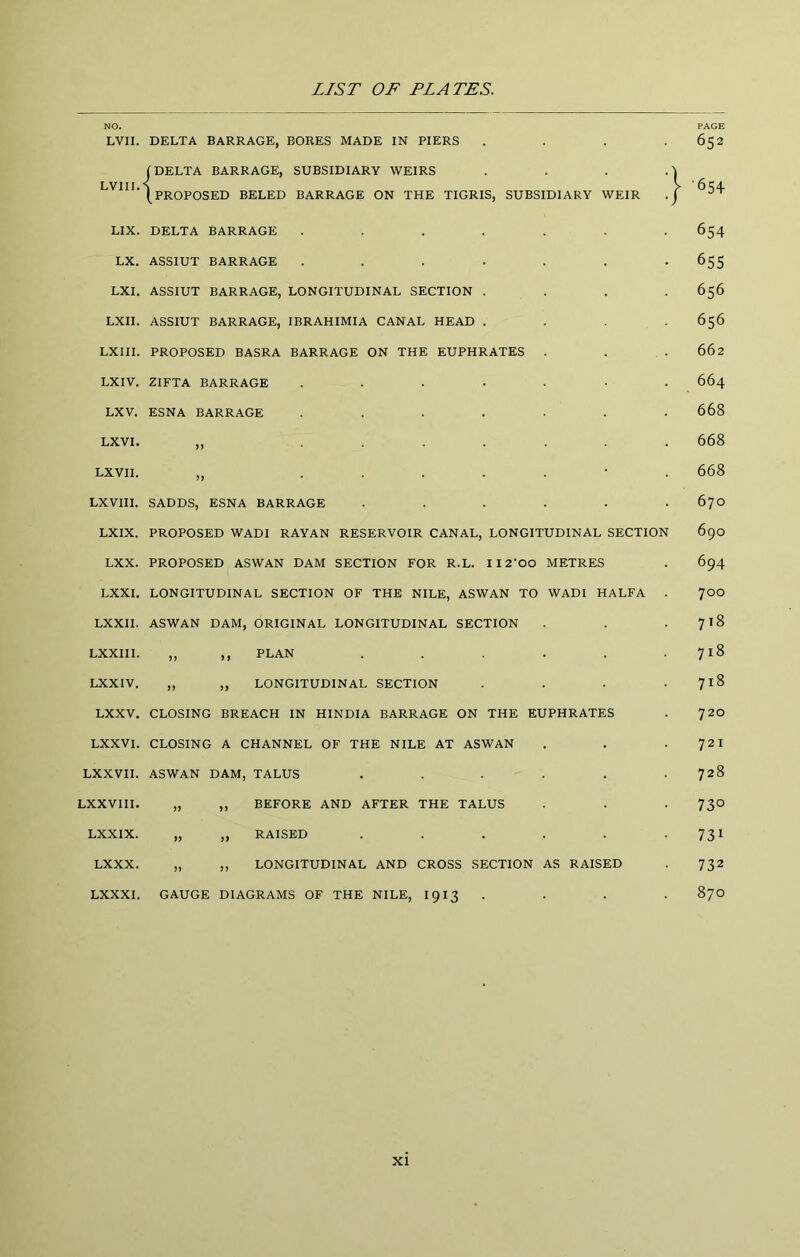 NO. LVII. DELTA BARRAGE, BORES MADE IN PIERS 652 j DELTA BARRAGE, SUBSIDIARY WEIRS (proposed BELED barrage on the TIGRIS, SUBSIDIARY WEIR LIX. LX. LXI. LXII. LXIII. LX IV. LXV. LX VI. LXVII. LXVIII. LXIX. LXX. LXXI. LXXII. LXXIII. LXXIV. LXXV. LXXVI. LXXVII. LXXVIII. LXXIX. LXXX. LXXXI. DELTA BARRAGE ....... ASSIUT BARRAGE ....... ASSIUT BARRAGE, LONGITUDINAL SECTION . . . . ASSIUT BARRAGE, IBRAHIMIA CANAL HEAD . . . . PROPOSED BASRA BARRAGE ON THE EUPHRATES . ZIFTA BARRAGE ....... ESNA BARRAGE ....... ,, ....... ,, ..... SADDS, ESNA BARRAGE ...... PROPOSED WADI RAYAN RESERVOIR CANAL, LONGITUDINAL SECTION PROPOSED ASWAN DAM SECTION FOR R.L. II2'00 METRES LONGITUDINAL SECTION OF THE NILE, ASWAN TO WADI HALFA . ASWAN DAM, ORIGINAL LONGITUDINAL SECTION „ ,, PLAN ...... „ ,, LONGITUDINAL SECTION . . . . CLOSING BREACH IN HINDIA BARRAGE ON THE EUPHRATES CLOSING A CHANNEL OF THE NILE AT ASWAN ASWAN DAM, TALUS ...... „ ,, BEFORE AND AFTER THE TALUS ,, ,, RAISED ...... „ ,, LONGITUDINAL AND CROSS SECTION AS RAISED GAUGE DIAGRAMS OF THE NILE, I913 . 654 655 656 656 662 664 668 668 668 670 690 694 700 718 718 718 720 721 728 730 731 732 870