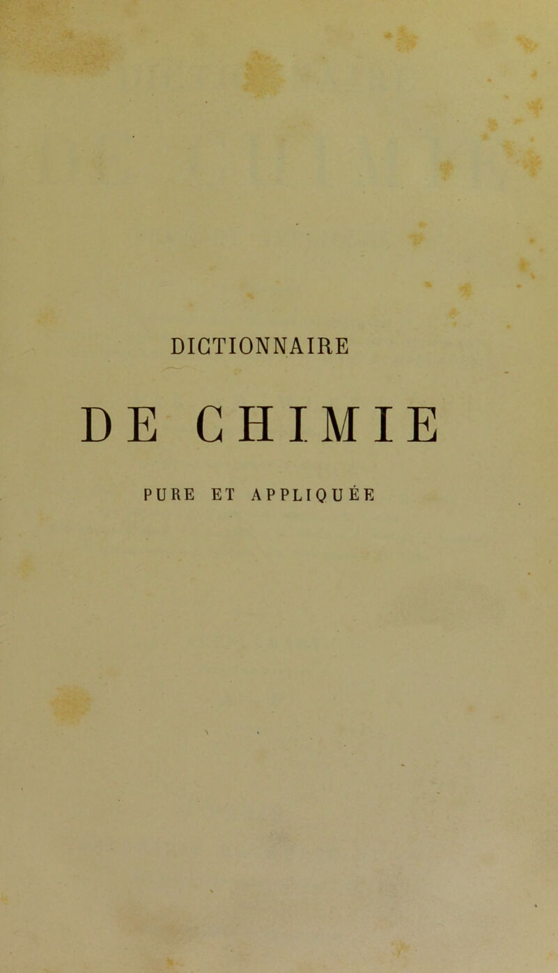 DE CHIMIE PURE ET APPLIQUEE