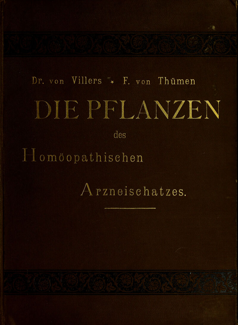 Df. von Villers * F. von Thümen des !' omöopathisehen Arzneisehatzes.