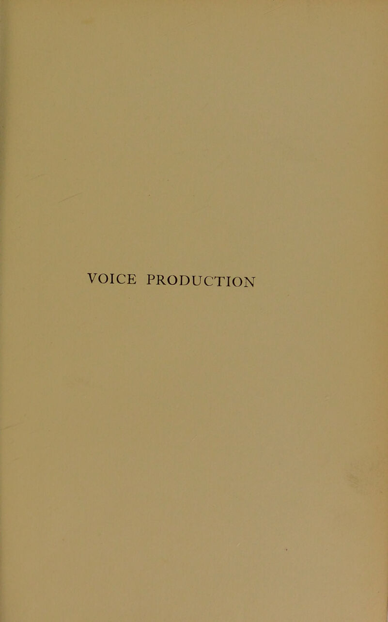 VOICE PRODUCTION