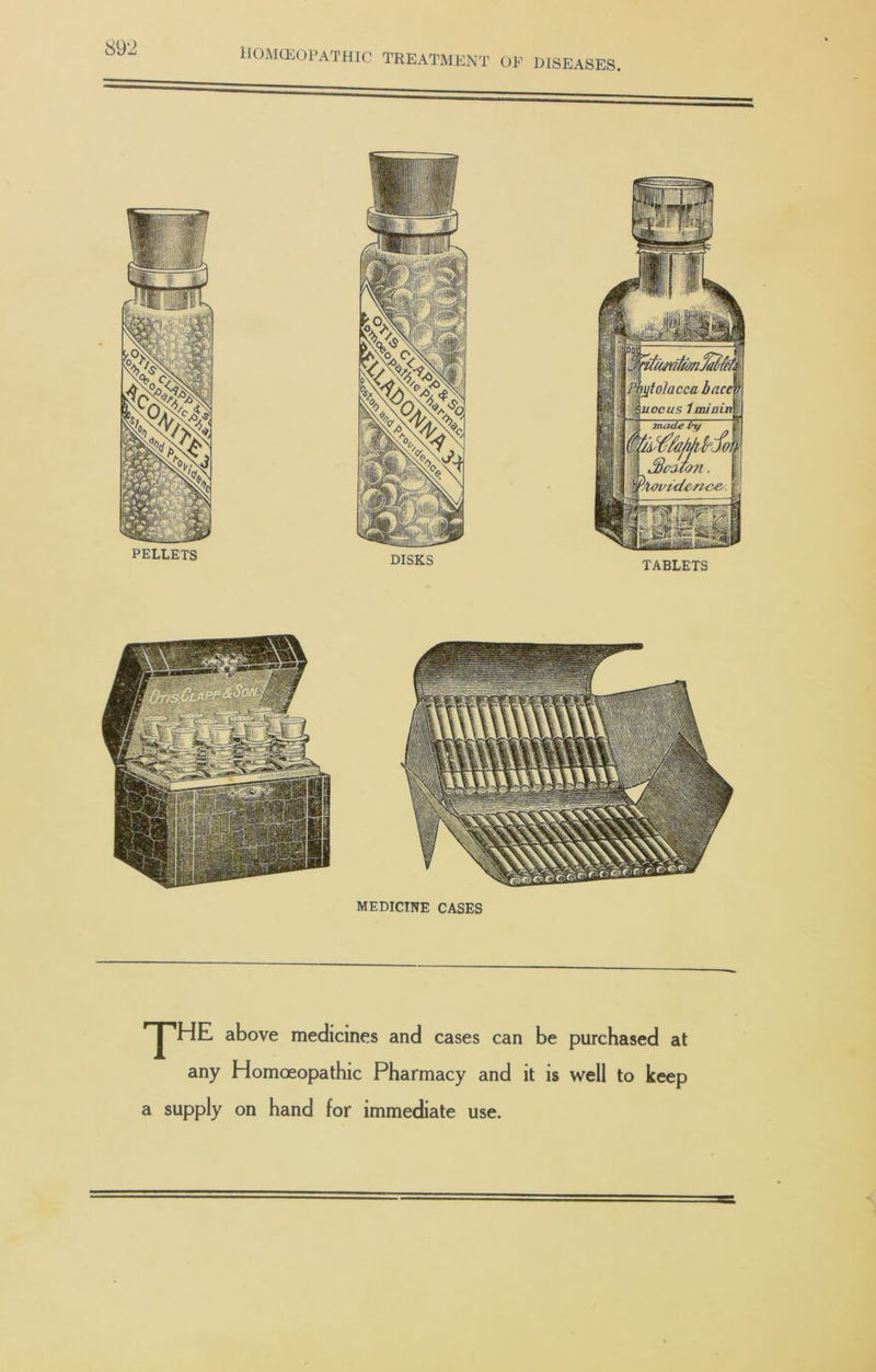 PELLETS MEDICINE CASES yHE above medicines and cases can be purchased at any Homoeopathic Pharmacy and it is well to keep a supply on hand for immediate use.