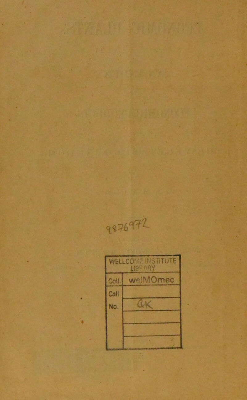 YrcLlCOir STiTUTE uerAw Coil. wr!MOmec Call No-
