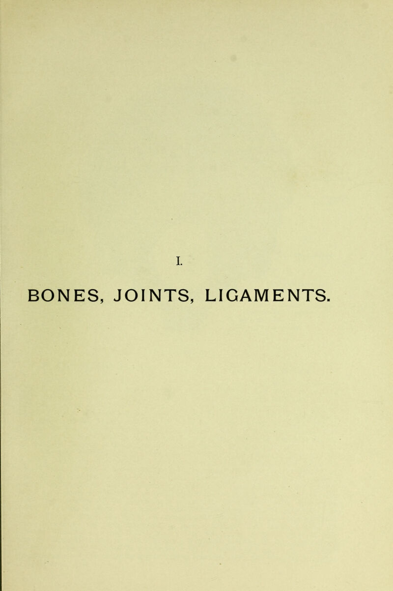 I. BONES, JOINTS, LIGAMENTS.