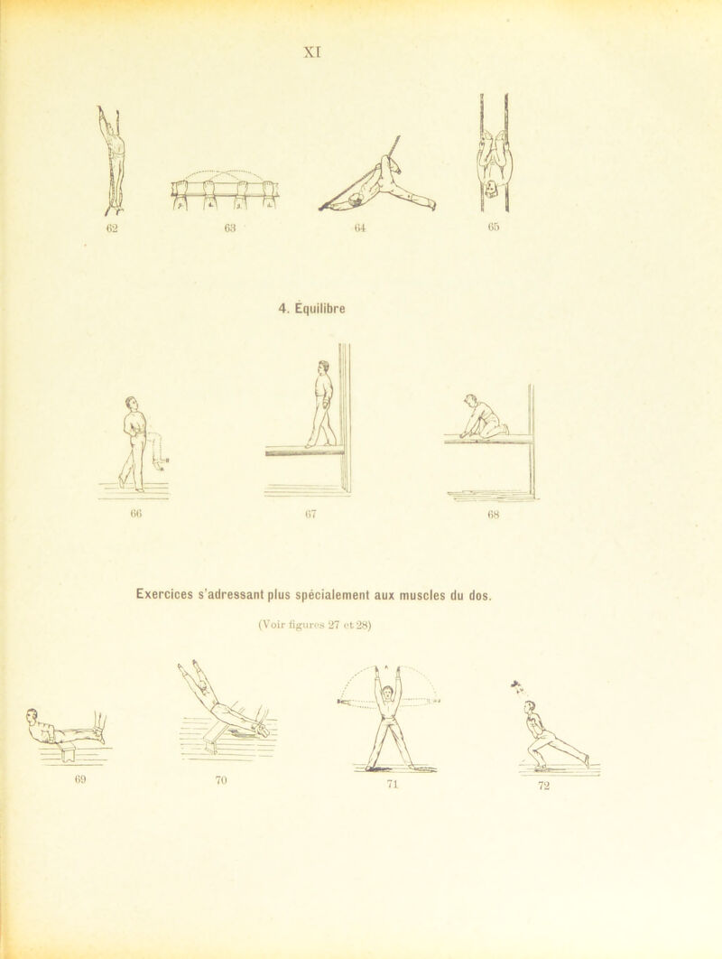 xr Exercices s’adressant plus spécialement aux muscles du dos.