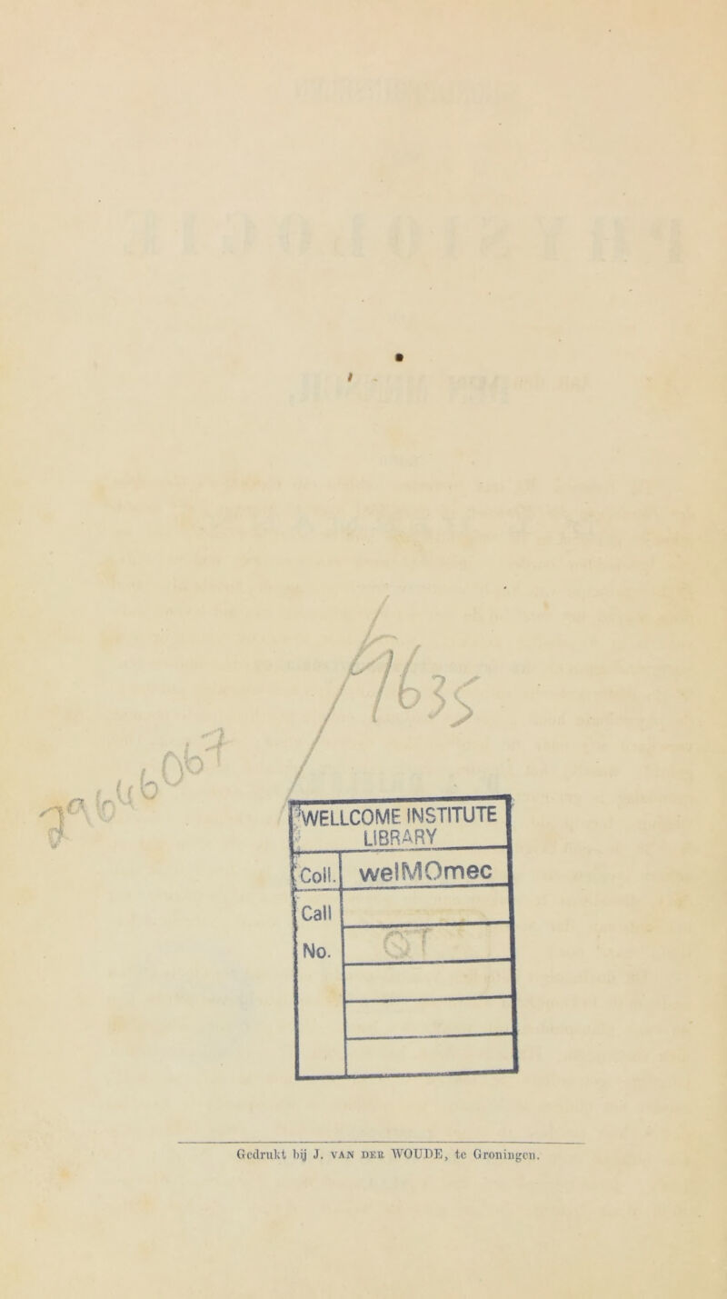 I Gcdrukt bij J. van dek. WOUDE, tc Groningen.