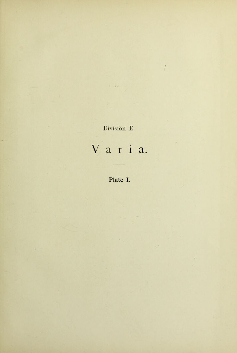 Varia. Plate I.
