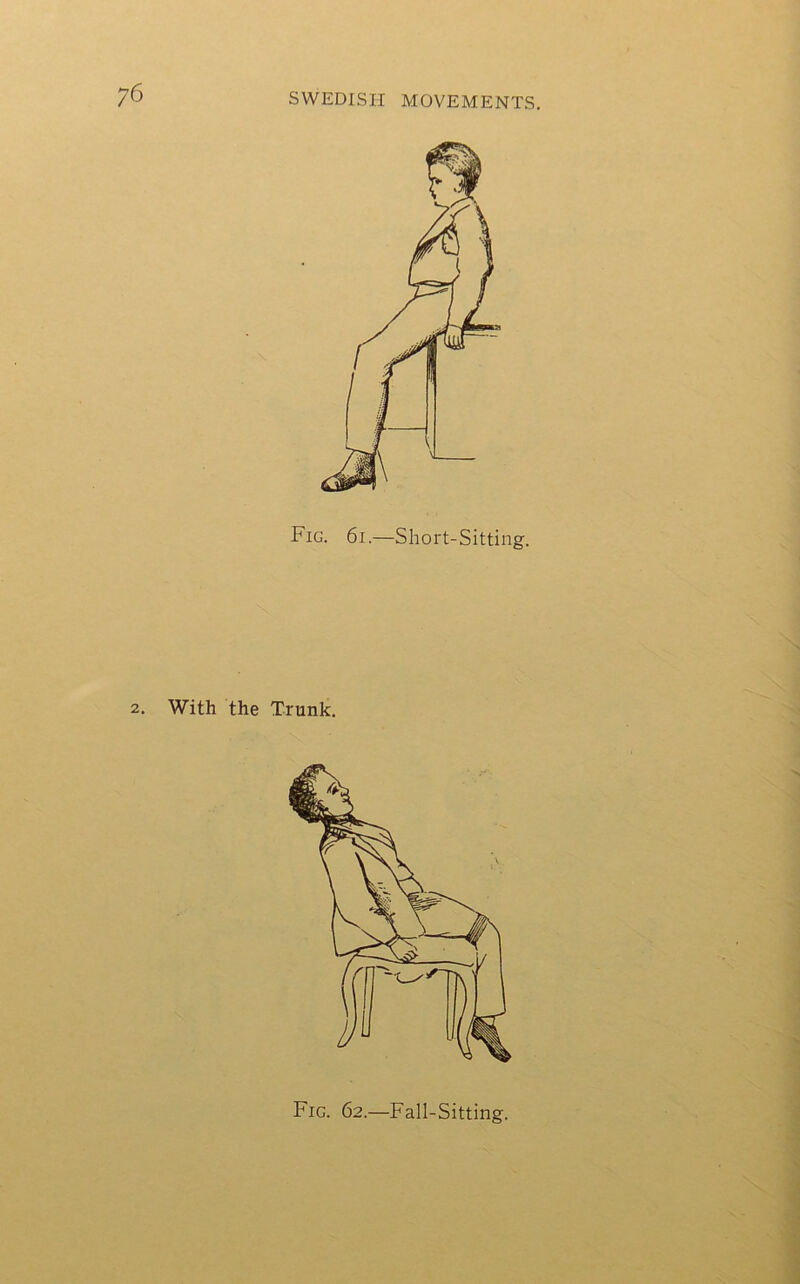 Fig. 6i.—Short-Sitting. 2. With the Trunk. Fig. 62.—Fall-Sitting.