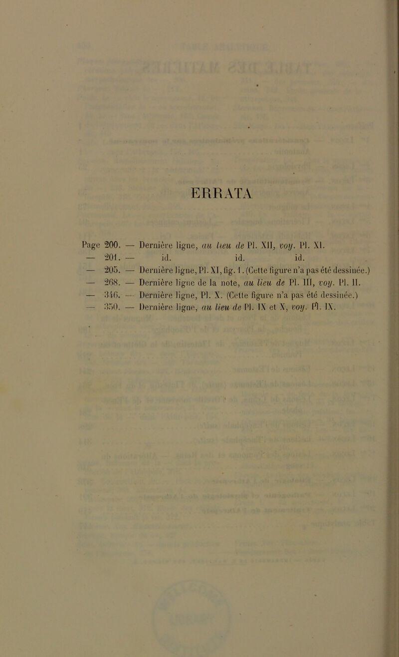 ERRATA 500. — Dernière ligne, au lieu de PI. XII, voy. PI. XI. 501. — id. id. id. 505. — Dernière ligne, PI. Xl,fig. I .(Cette figure n’a pas été dessinée.) 56<S. — Dernière ligue de la note, au lieu de PI. III, voy. PI. 11. 316. — Dernière ligne, PI. X. (Celle figure n’a pas été dessinée.)