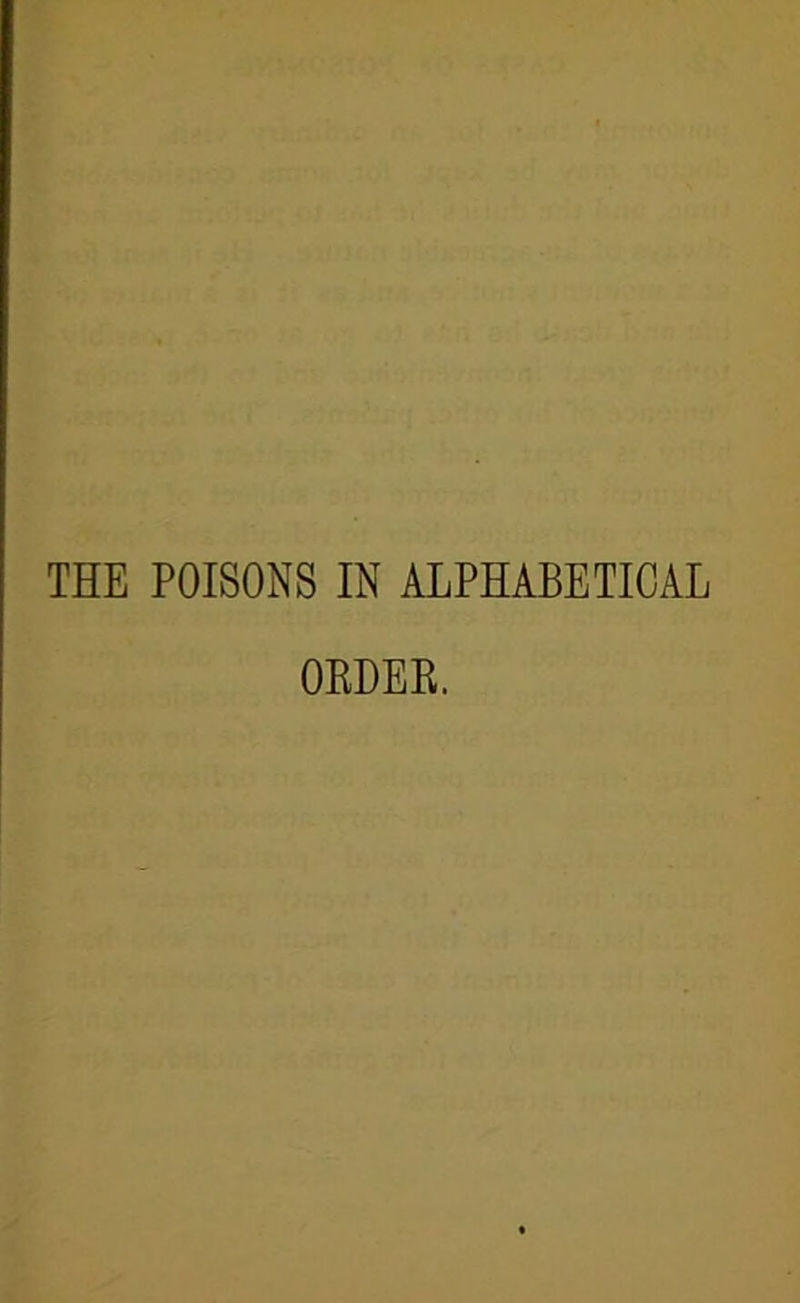 THE POISONS IN ALPHABETICAL ORDER.