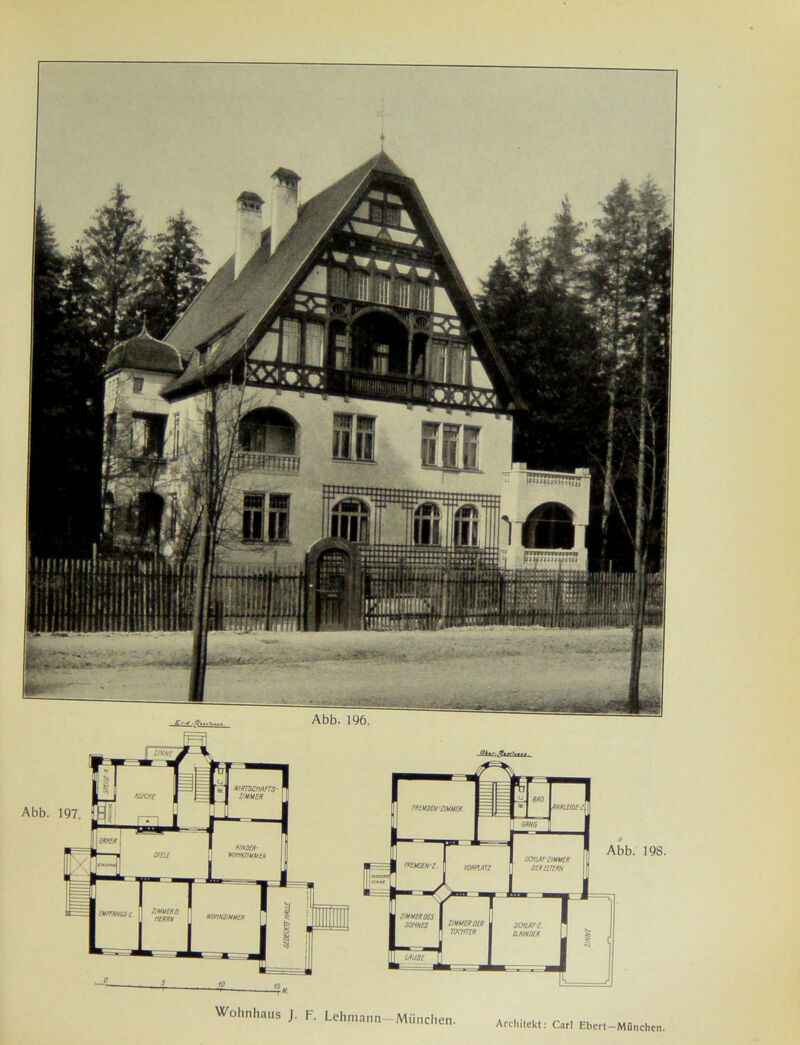 Abb. 197. Wohnhaus J. F. Lehmann—München. Architekt: Carl Eberl-München.