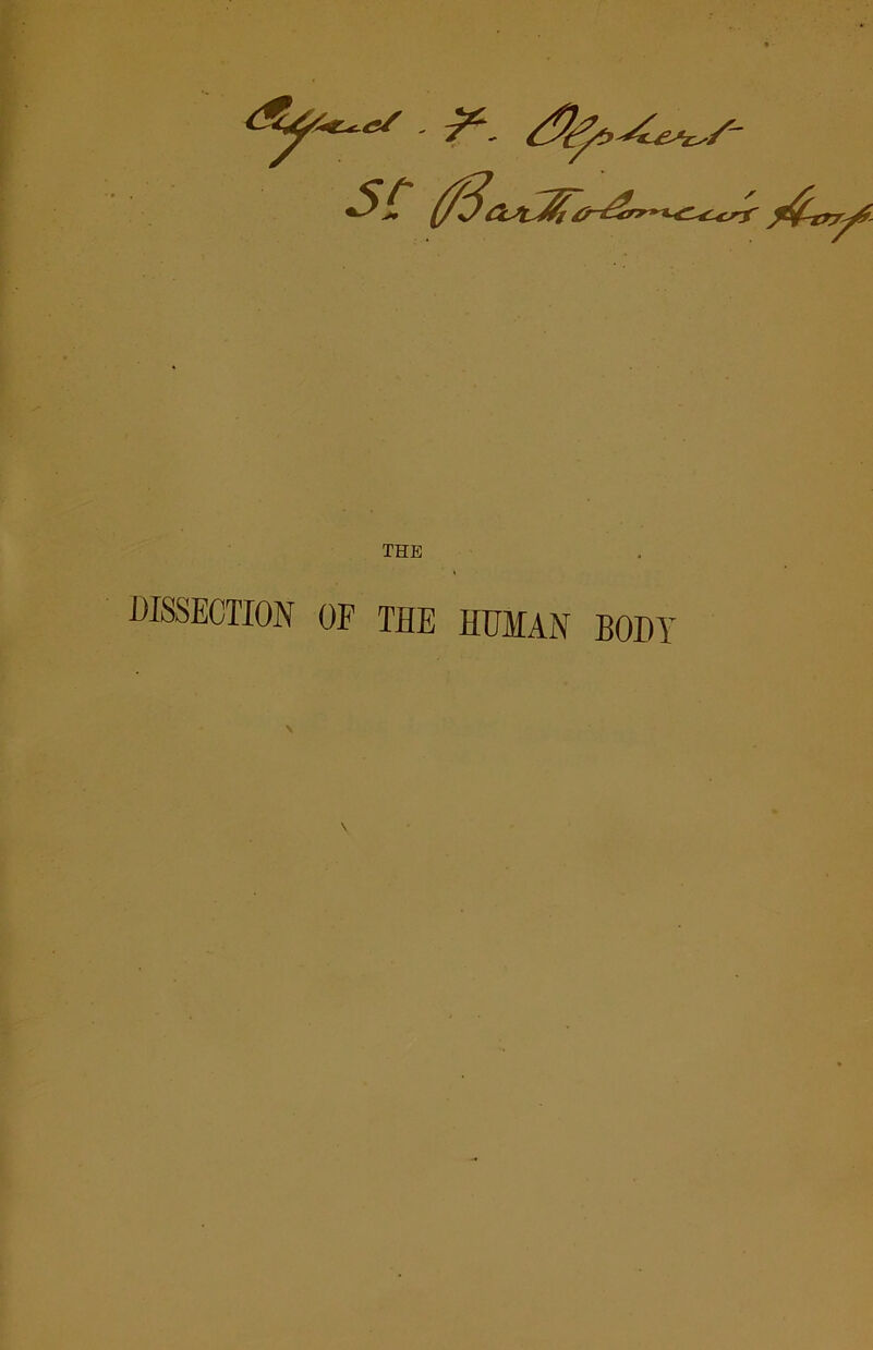 THE DISSECTION OF THE HUMAN BODY \