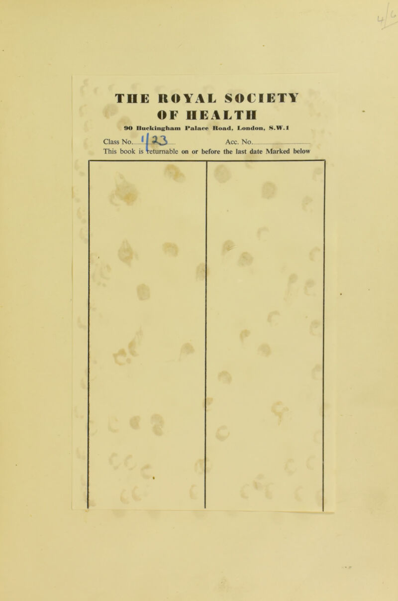 OF HEALTH 90 Buckingham Palace Road, London, S.W.l Class No. U13 Acc. No This book is returnable on or before the last date Marked below