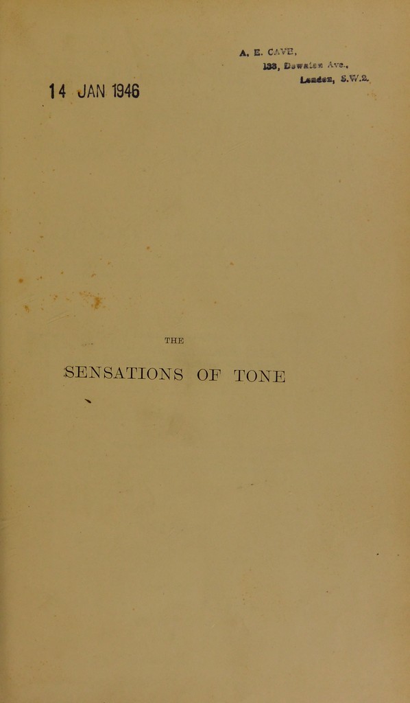On the sensations of tone as a physiological basis for the