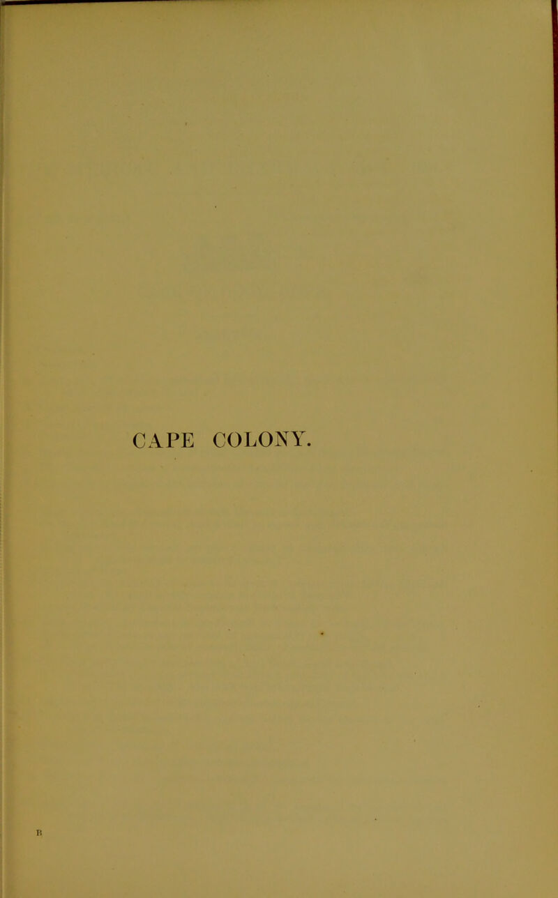 CAPE COLONY.