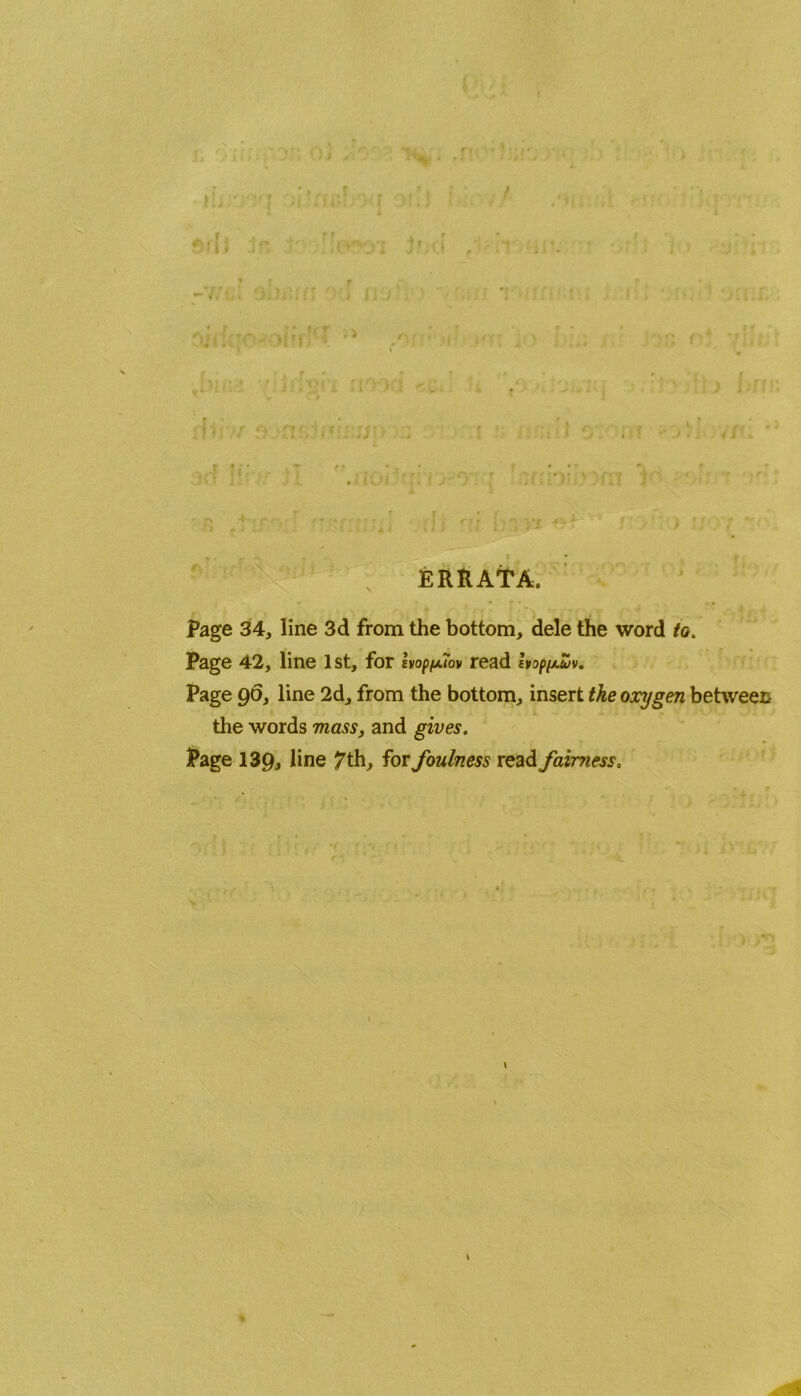 4 ; ■.-a; .-or Oi - !<•«*. .p ' I 4 i i * ! 1 1 4 • i / I J * / It ilfll 6fll . . -7/.u SiUiu:' , h j * i i t-t;r r • ;!; rd i n ^ * f ERRATA. Page 34, line 3d from the bottom, dele the word to. Page 42, line 1st, for hopfiov read Uopi*.uv. Page 96, line 2d, from the bottom, insert the oxygen between the words mass, and gives. Page 139, line 7th, for foulness read fairness. \
