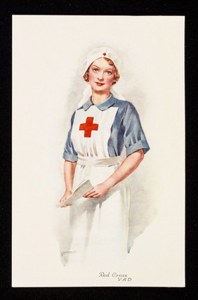 [Postcard showing a Red Cross nurse (V.A.D.)].