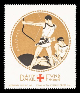 [Fund-raising sticker for the Daily Mail Red Cross Fund. Alliance].