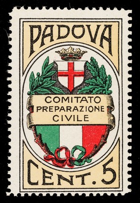 [Fund-raising sticker for Padova's Comitato Preparazione Civile].