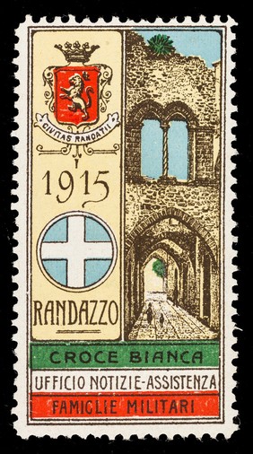 [Fund-raising sticker for Croce Bianca italiana].