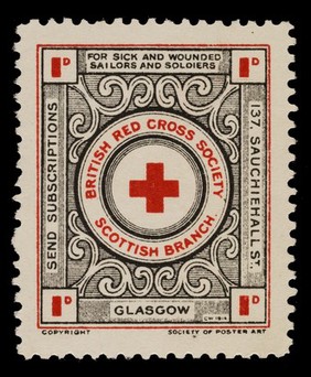 [Fund raising sticker for the British Red Cross Society Scottish Branch].