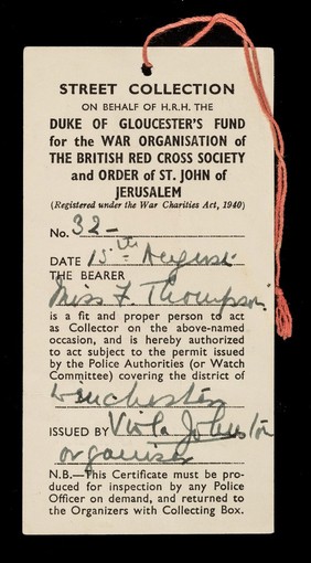[Leaflet advertising the British Red Cross Society (Purley Branch)'s Medical Loan Depot hiring "all types of nursing equipment" from invalid chairs to bronchitis kettles].