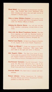 [Leaflet outlining what the British Red Cross Society does, giving their peacetime aims (after WW2)].