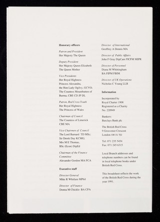 [Leaflet about the international work of the British Red Cross Society].