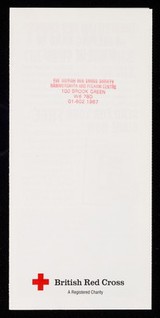 [British Red Cross Society leaflet about making a will and asking for donations via legacies].