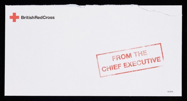 [British Red Cross Society envelope containing a form letter asking for donations (EPH464:157, EPH464:158) to help work in disaster relief in China, Myanmar and Bangaladesh and an envelope to return it in (EPH464:156) from Sir Nicholas Young, the Chief Executive].