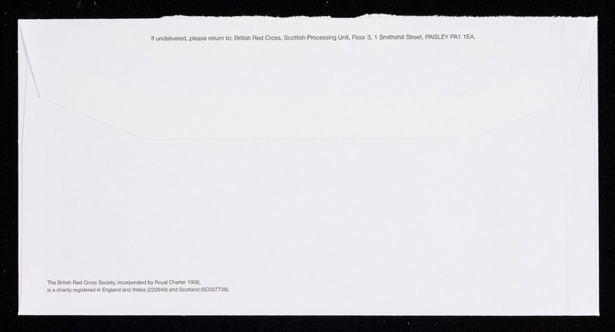 [British Red Cross Society envelope containing a form letter asking for donations (EPH464:157, EPH464:158) to help work in disaster relief in China, Myanmar and Bangaladesh and an envelope to return it in (EPH464:156) from Sir Nicholas Young, the Chief Executive].