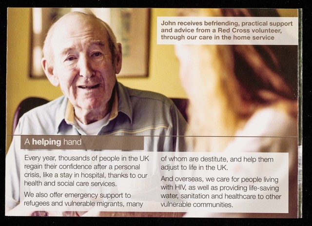 [Leaflet describing the work of the British Red Cross Society asking for donations and volunteers].