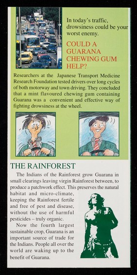 [Leaflet advertising Rio Trading Company (Health) Ltd.'s Rio Amazon Guarana tablets, chewing gum and cereal bars : Make more out of every day of your life.].