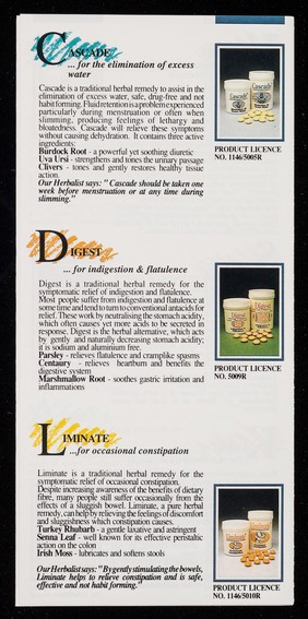 [Leaflet advertising Modern Health's range of 11 plant based medicines].
