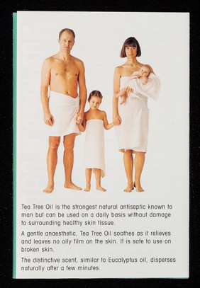 [Leaflet advertising antiseptic tea tree oil products].