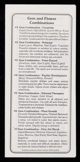 [Leaflet advertising Pegasus Products' flower essences, vibrational remedies on sale at Shambhala in Glastonbury].