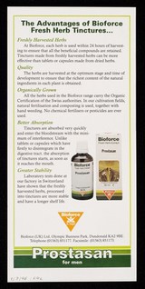 [Leaflet advertising Prostasan, Bioforce (UK) Ltd.'s fresh herb tincture of Sabal serrulata to maintain the health of the urinary system in men].