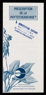 [Leaflet advertising Laboratoires Phytosolba's Phytothérathrie hair products].