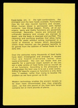 [Leaflet advertising Sunrider Foods from The Nutri Centre, Park Crescent, London and John Morley, Harley Street, London].