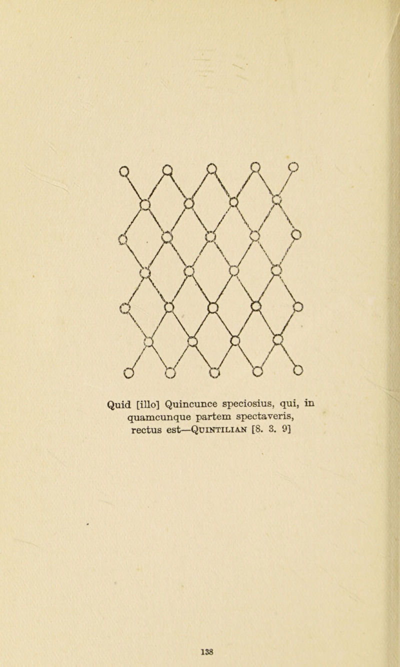 Quid [illo] Quincunce speciosius, qui, in qiiamcunque partem spectaveris, rectus est—Quintiliaji [8. 3. 9]