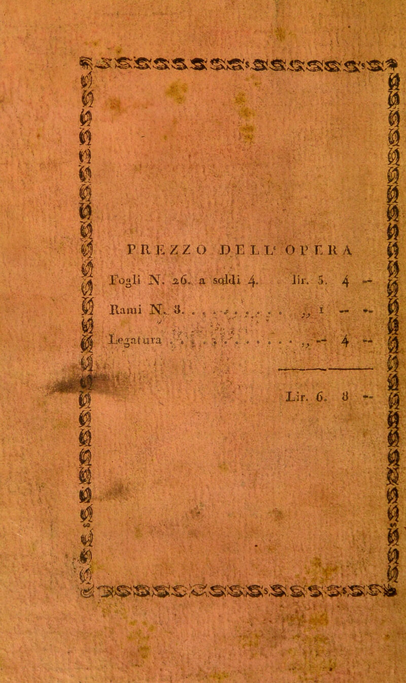 ■M ni a jfij P R E Z Z O DELL1 0 P E R A ^ Togli N. 26. a saldi 4- li*. 5. 4 — M Rami N„; 3. . « . Legatura . « ? \I* -tM ? [\ X fx \ j*. • * , * .? ;• « — 4 - Lir. 6» 3 — r*ù> ■ «