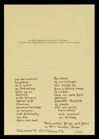 The Olde Instrument Shoppe / J.B. McCormick, M.D. ; woodblock engraving was executed by N. Paul Quirk.