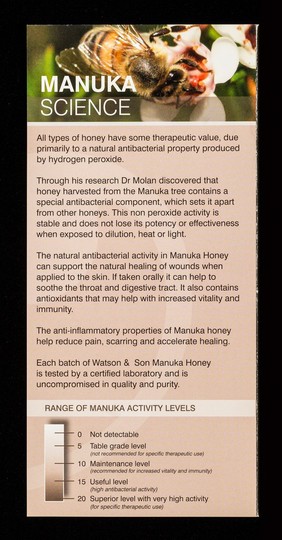 Pure manuka honey : product of New Zealand / Watson & Son ; distributed Planet Health.