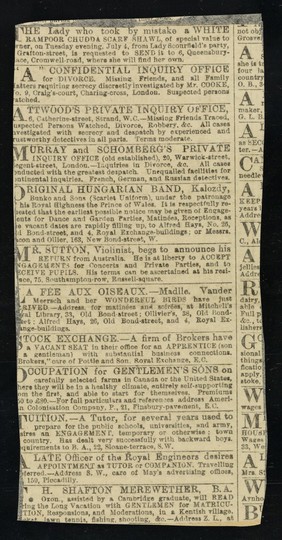 [Newspaper clipping advertising a performance by Marian, the Amazon giantess at the Alhambra Theatre in London in 1882].