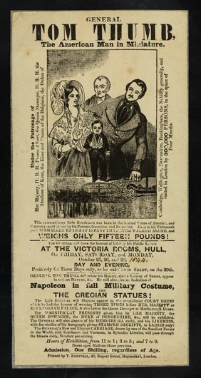 General Tom Thumb : the American man in miniature ... at the Victoria Rooms, Hull, on Friday, Saturday, and Monday October 25, 26, and 28.