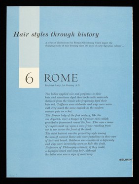 Hairstyles through history. 6, Rome, Patrician lady, 1st century A.D.