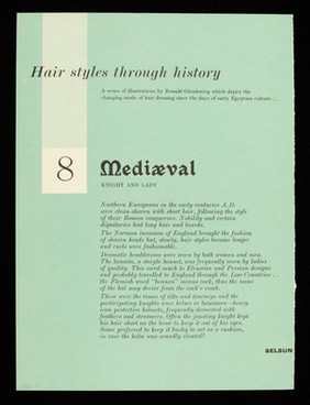 Hairstyles through history. 8, Mediaeval, knight and lady.