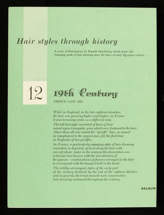 Hairstyles through history. 12, French lady 1832.